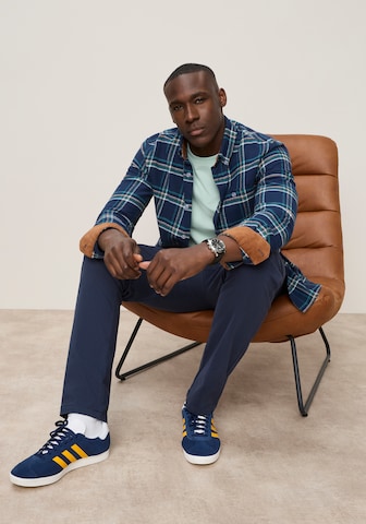 DELMAO Regular fit Button Up Shirt in Blue