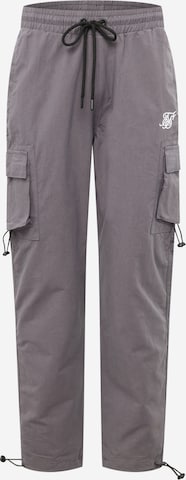 SikSilk Loose fit Cargo Pants in Grey: front