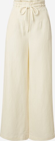 EDITED Wide leg Byxa 'Marthe' i beige: framsida