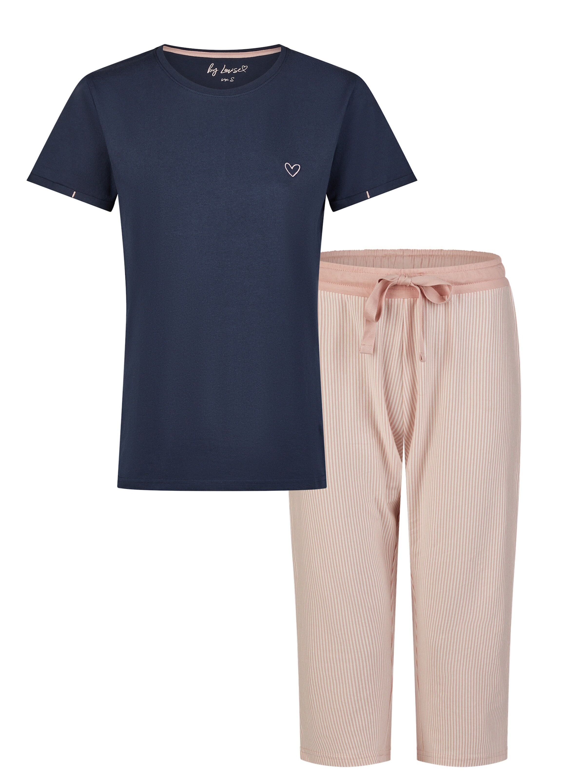 By Louise Pyjama 'Essential Capri' in Blauw: voorkant