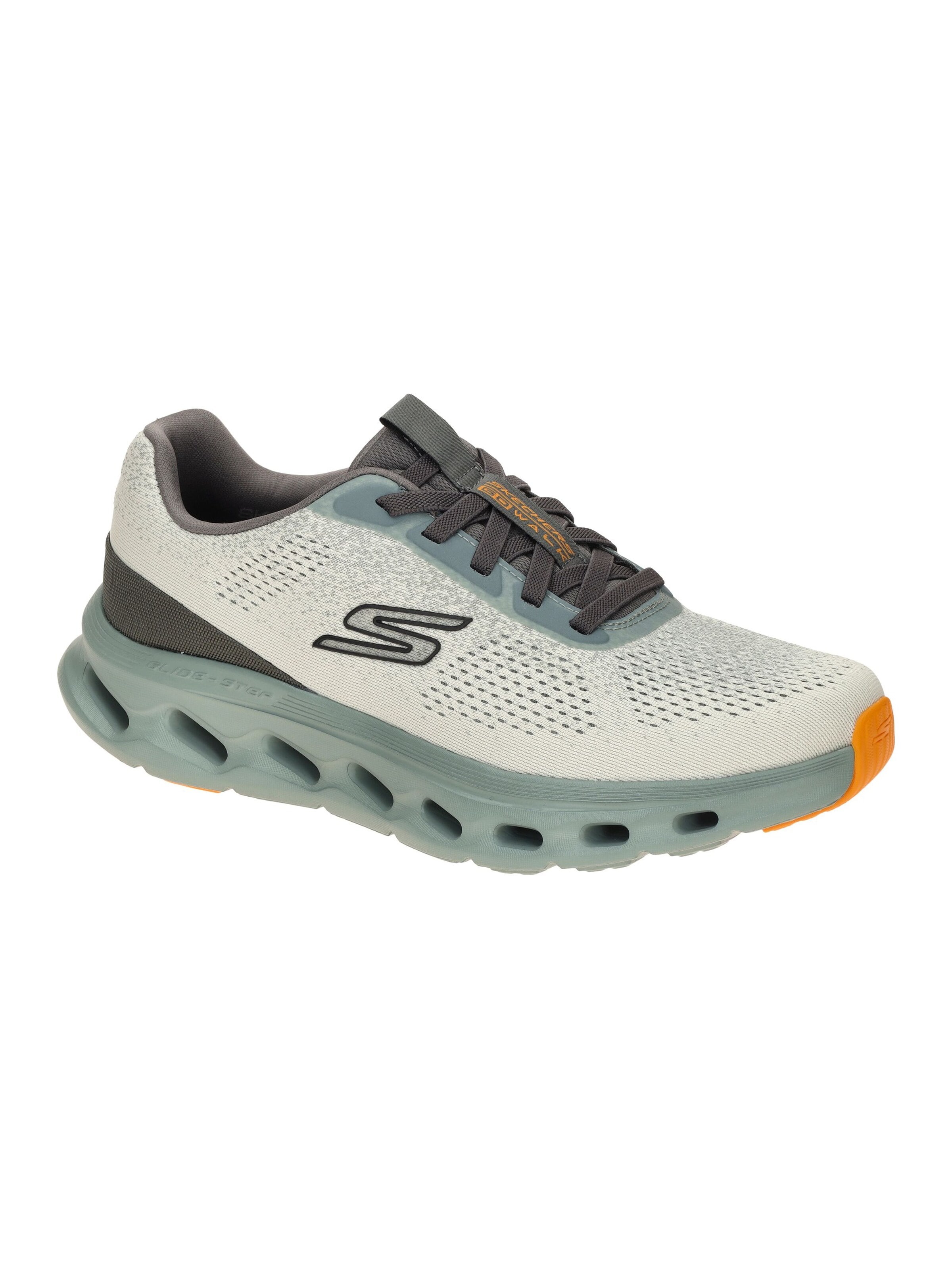 SKECHERS Sneakers 'Skechers Go Walk Gliede Step Schuhe Slipper grau grün 217020' in Grey: front