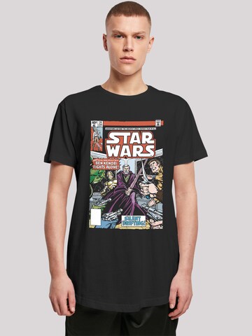 T-Shirt 'Star Wars Ben Kenobi Fights Alone' F4NT4STIC en noir : devant