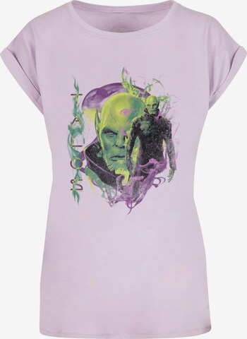 ABSOLUTE CULT Shirt 'Captain Marvel - Talos Smoke' in Lila: voorkant