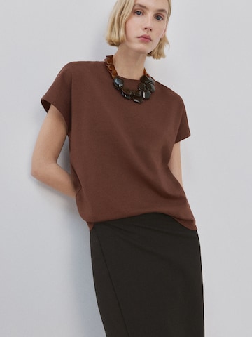 MANGO Majica 'SEVILLA' | rjava barva: sprednja stran