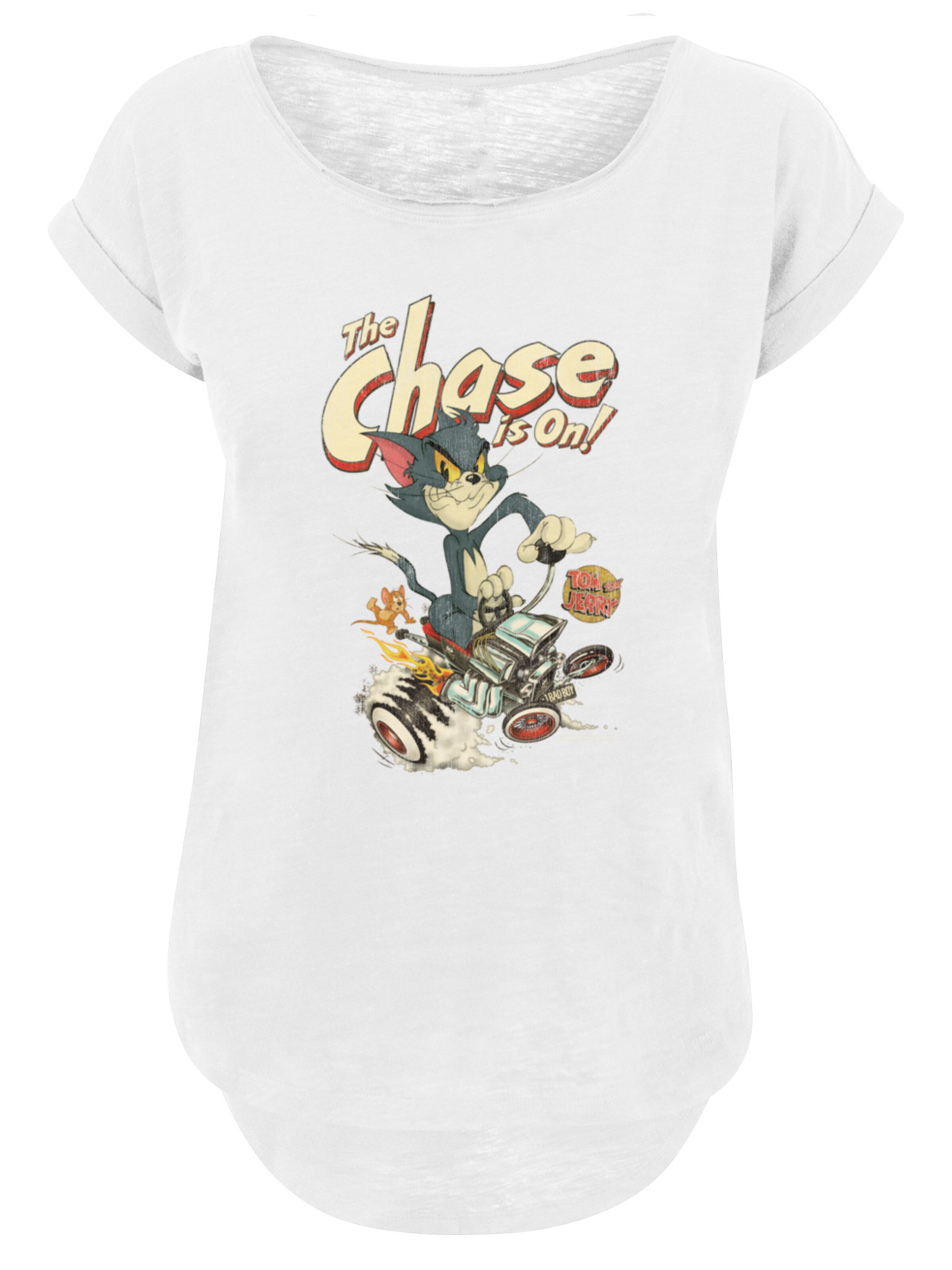 T-shirt 'Tom And Jerry The Chase Is On' F4NT4STIC en blanc : devant