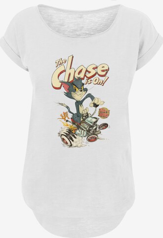 F4NT4STIC Shirt 'Tom And Jerry The Chase Is On' in Wit: voorkant
