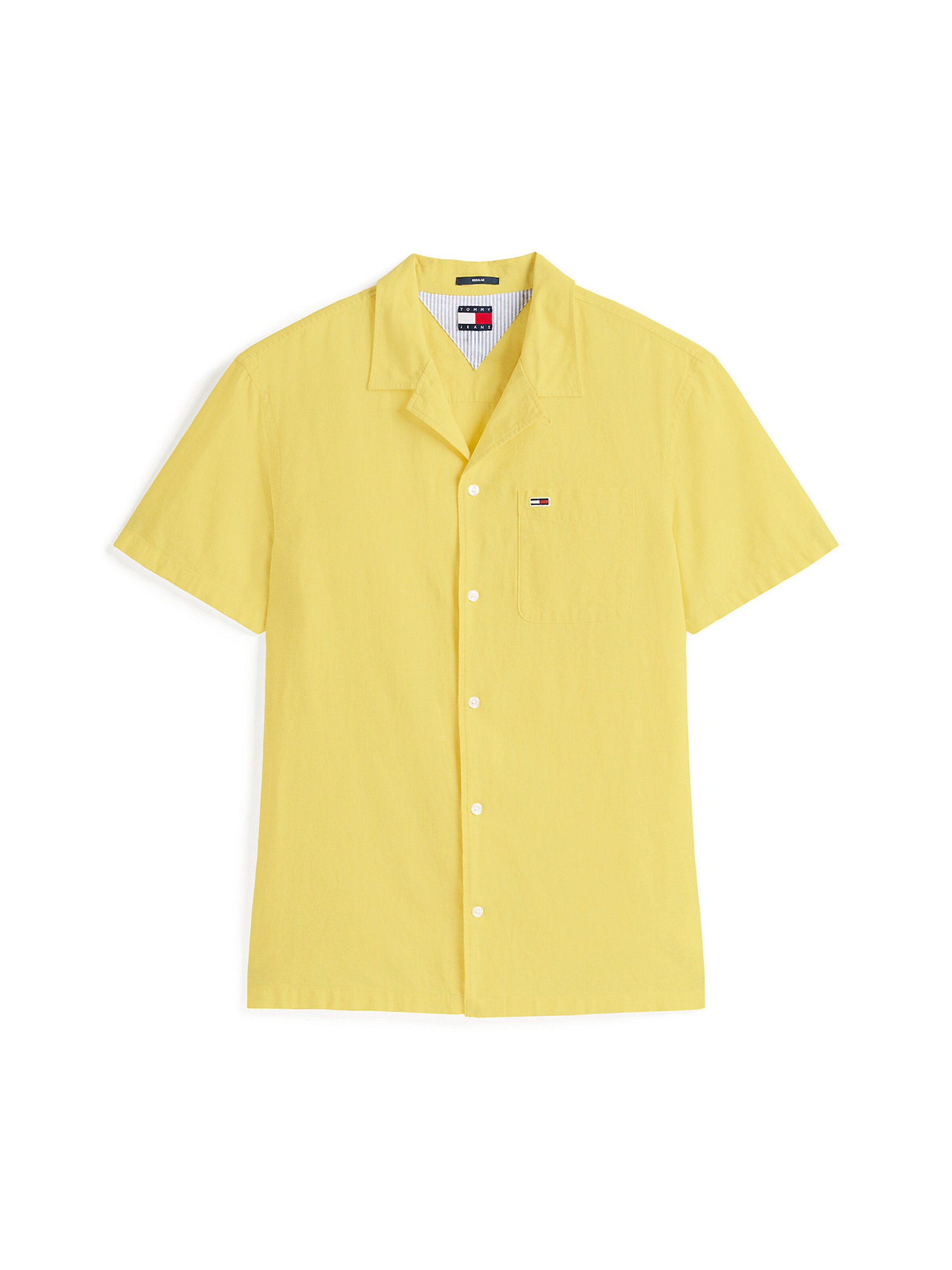 Tommy Jeans Button Up Shirt in Yellow: front