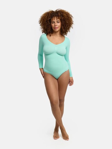 cfab - Body moldeador 'Bodysuit Sculpting Shapewear Longsleeve mit String' en verde