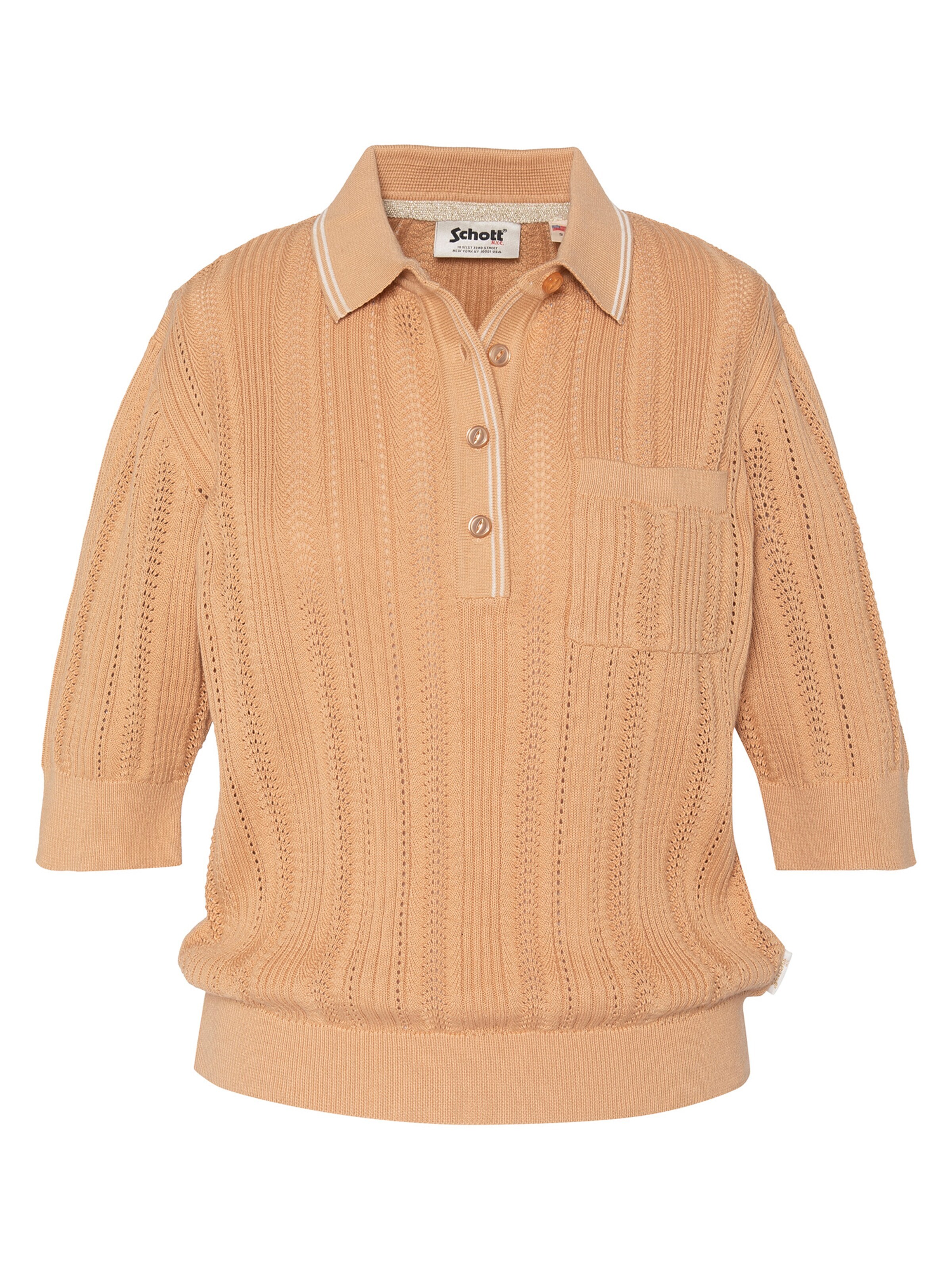 T-shirt Schott NYC en jaune : devant