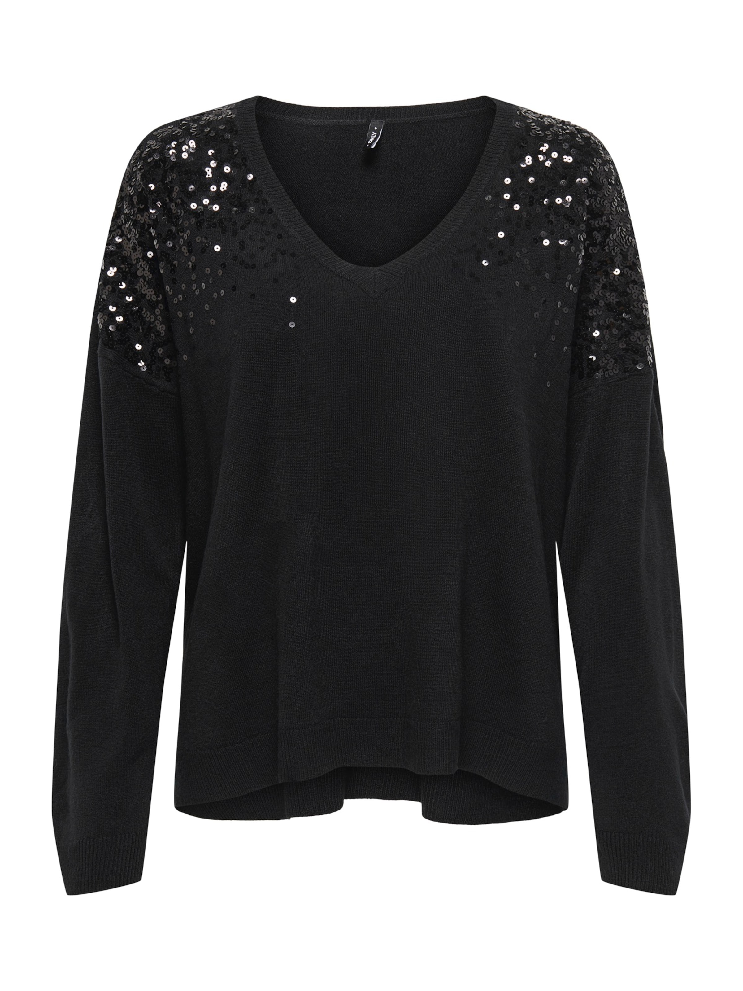 ONLY Pulóver 'STARRY' - fekete: elől