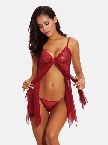ORGANZA Lingerie Negligee 'Negligé Set' in Red: front