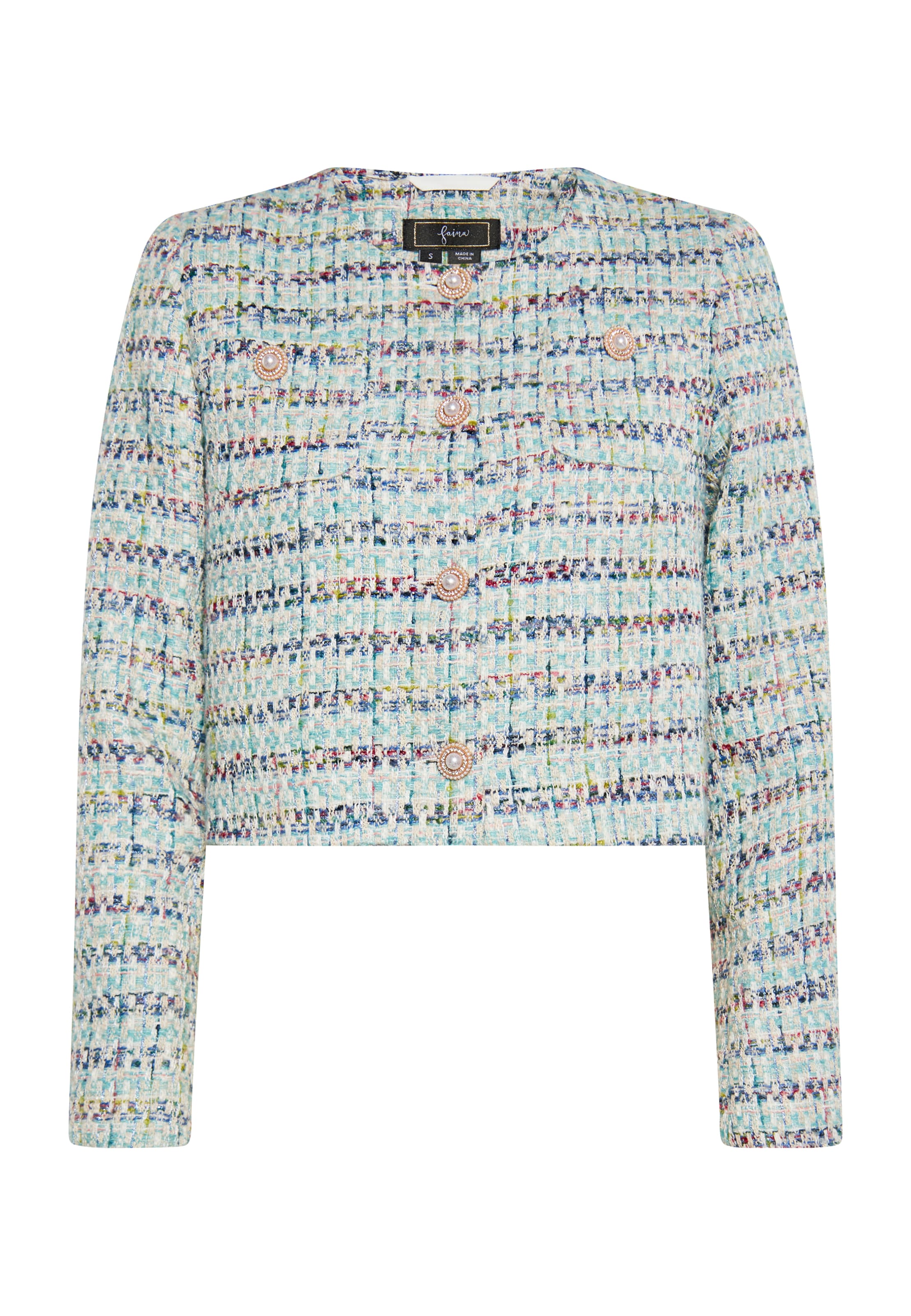 Sacou de la faina pe albastru: față