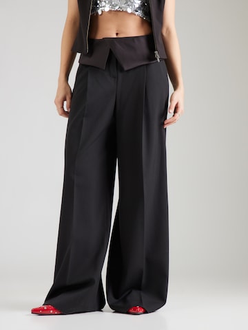 Karl Lagerfeld Wide leg Trousers with creases in Black: front