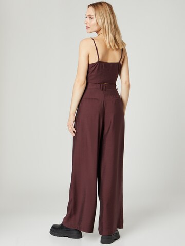 Guido Maria Kretschmer Women Wide leg Pleat-Front Pants 'Finja' in Brown