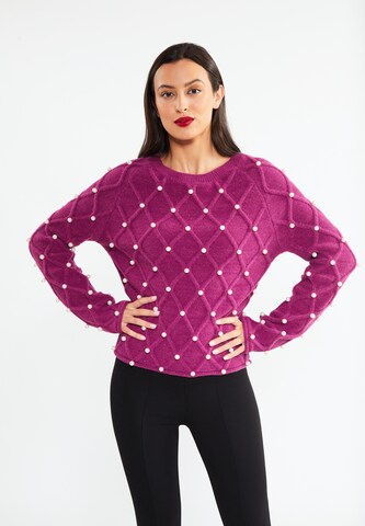 Pull-over 'Koosh' faina en rose : devant