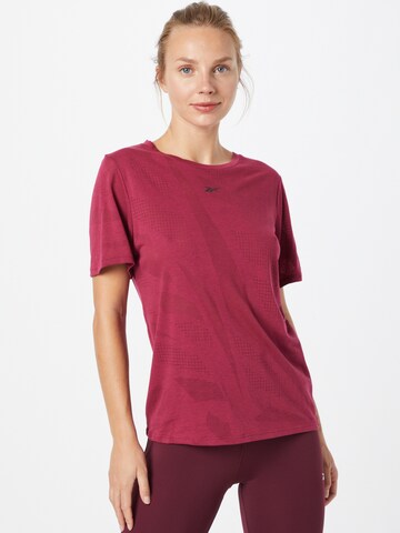 T-shirt fonctionnel 'Burnout' Reebok en rose : devant