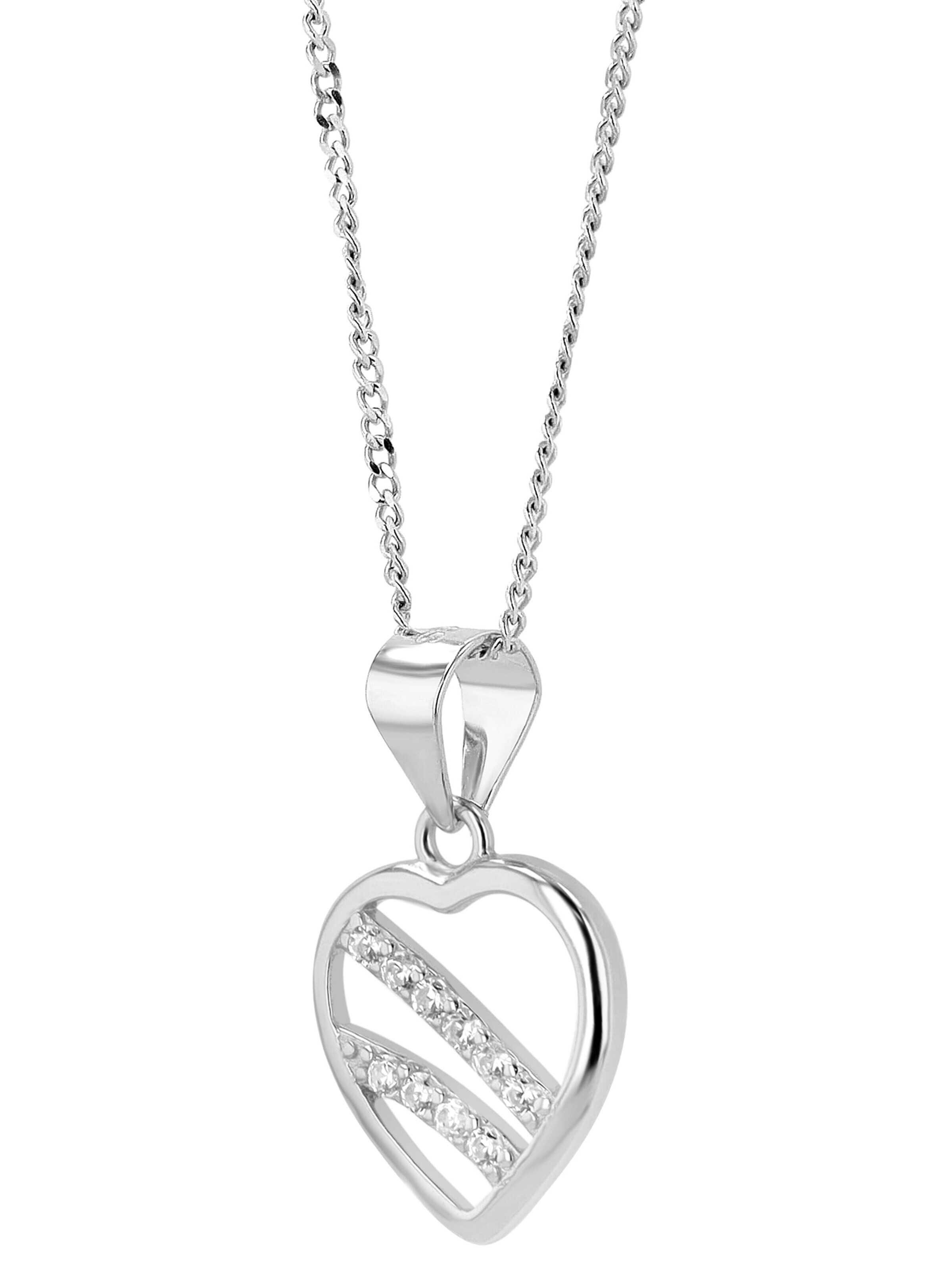 Akzent Pendant '"Kokoro" aus 925 Sterlingsilber, rhodiniert, langlebig' in Silver: front