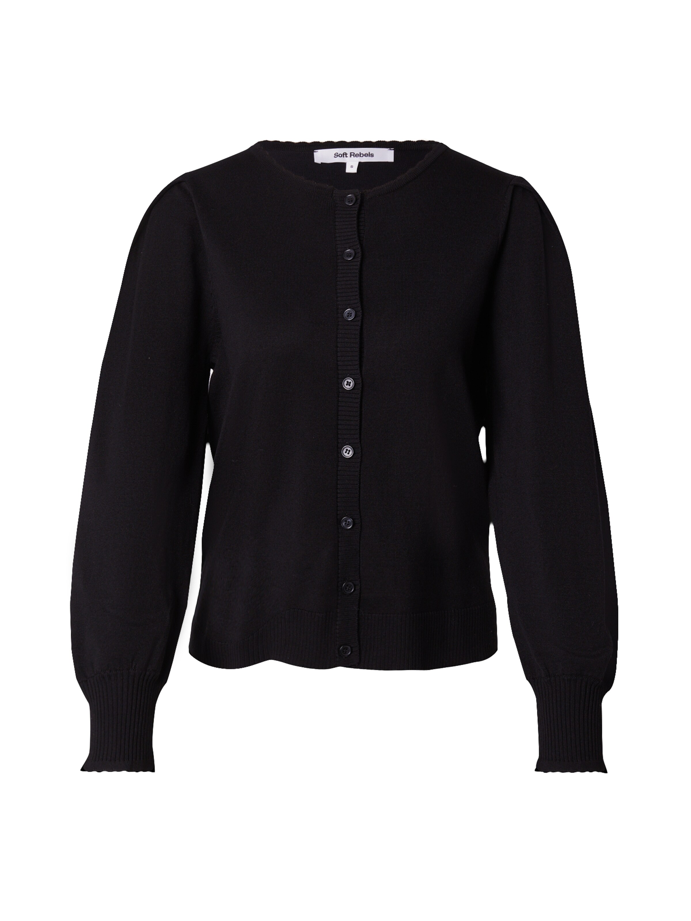 Soft Rebels Πλεκτή ζακέτα 'Analia' σε μαύρο: μπροστά