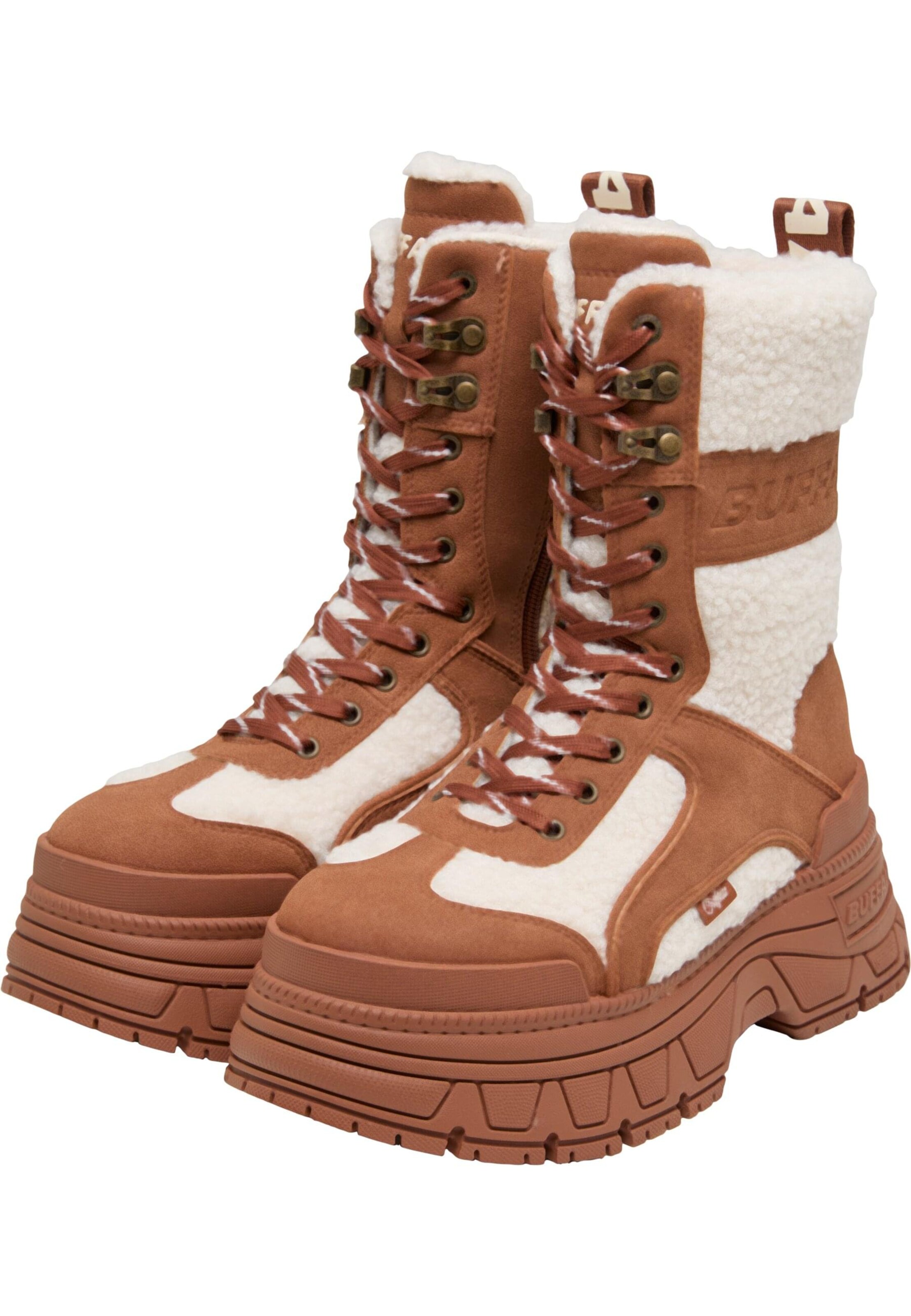 BUFFALO - Botines con cordones 'Fusion' en marrón