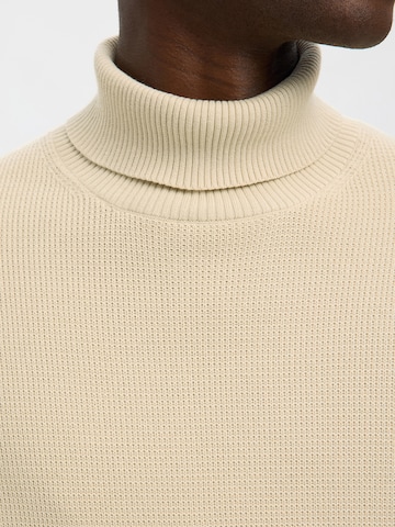 Pull-over 'SLHDANE' SELECTED en beige
