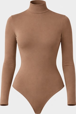 LEAFLETIC - Body 'Leafletic Women’s long sleeve high neck bodysuit' en marrón: frente