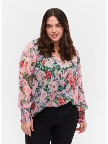 Zizzi Blouse 'XMALOUX' in Gemengde kleuren: voorkant