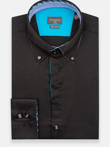 Camicia business 'Roma Satin Man Shirt Green' di 7Camicie in nero: frontale