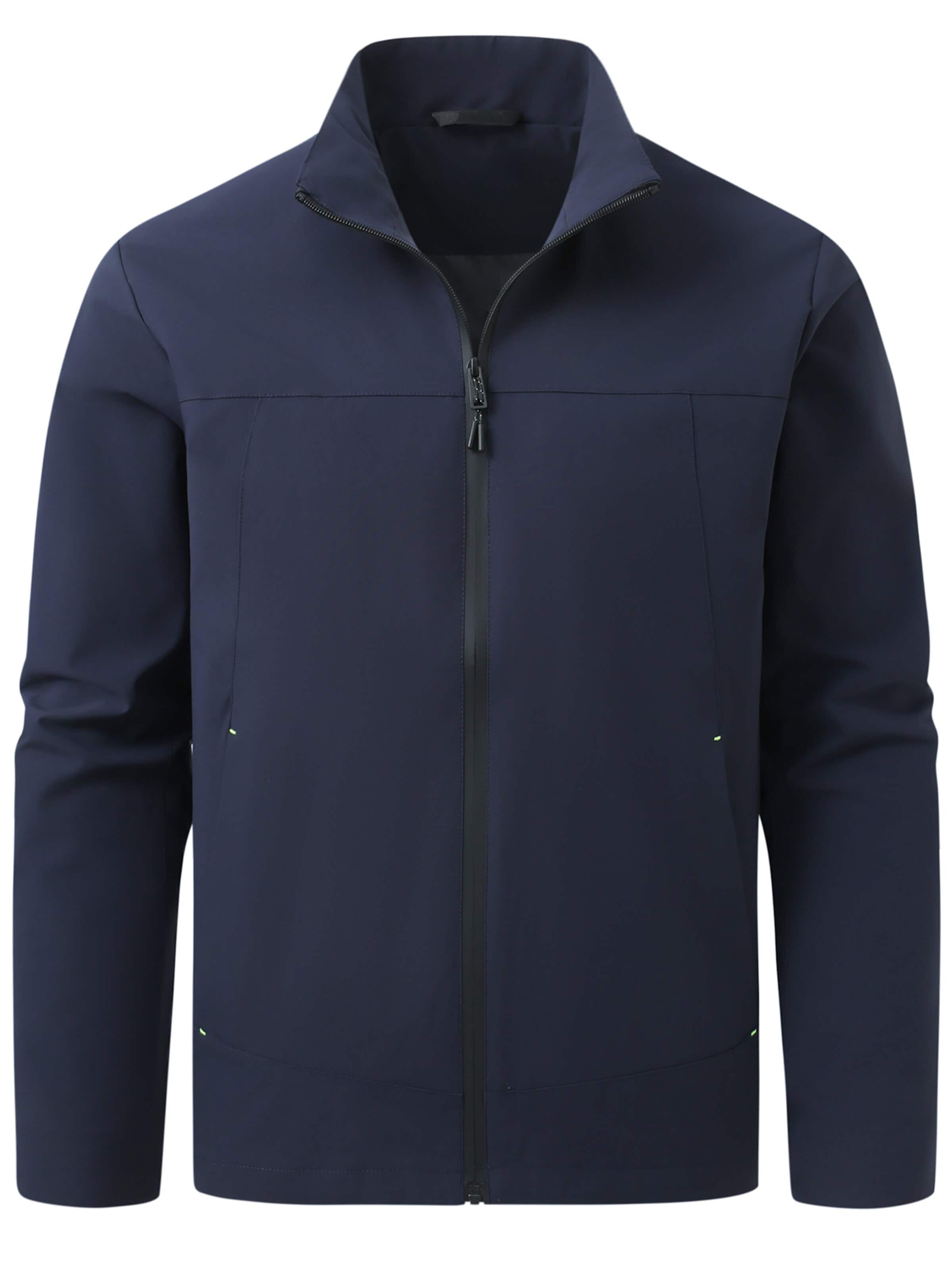ALLTHEMEN Between-Season Jacket 'Windspur' in Blue: front