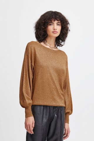 ICHI Sweater in Brown: front