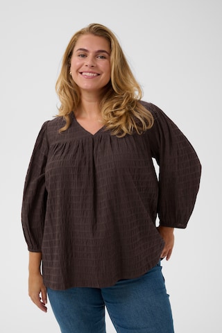 KAFFE CURVE Blouse 'KCmaisie' in Brown: front