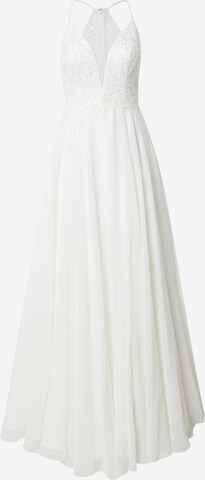 Robe de soirée Laona en blanc : devant