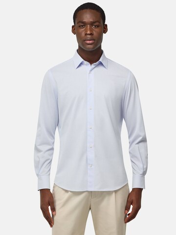 Boggi Milano Regular fit Overhemd in Blauw: voorkant