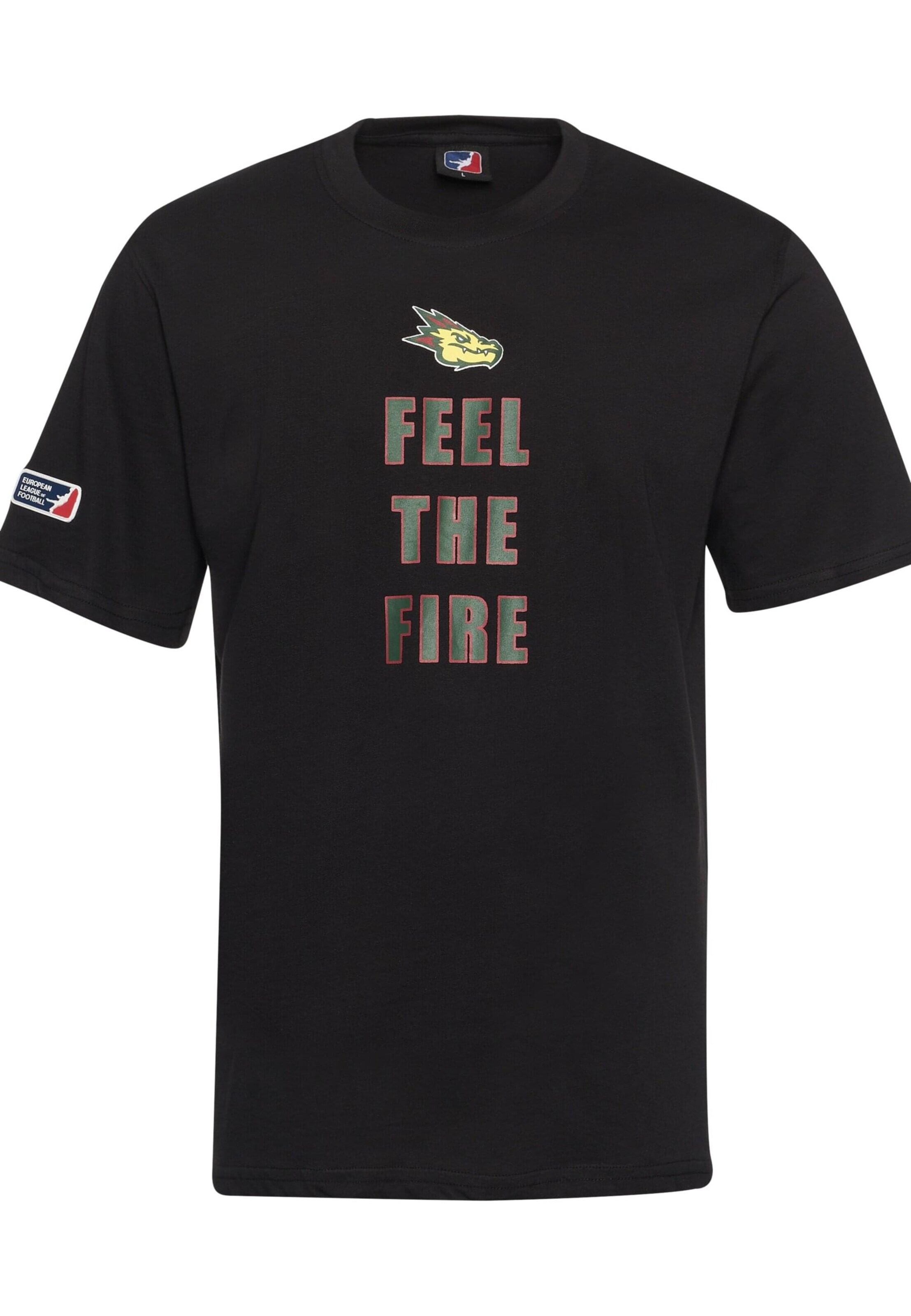 DEF Shirt 'European League of Football Barcelona Dragon' in Zwart: voorkant