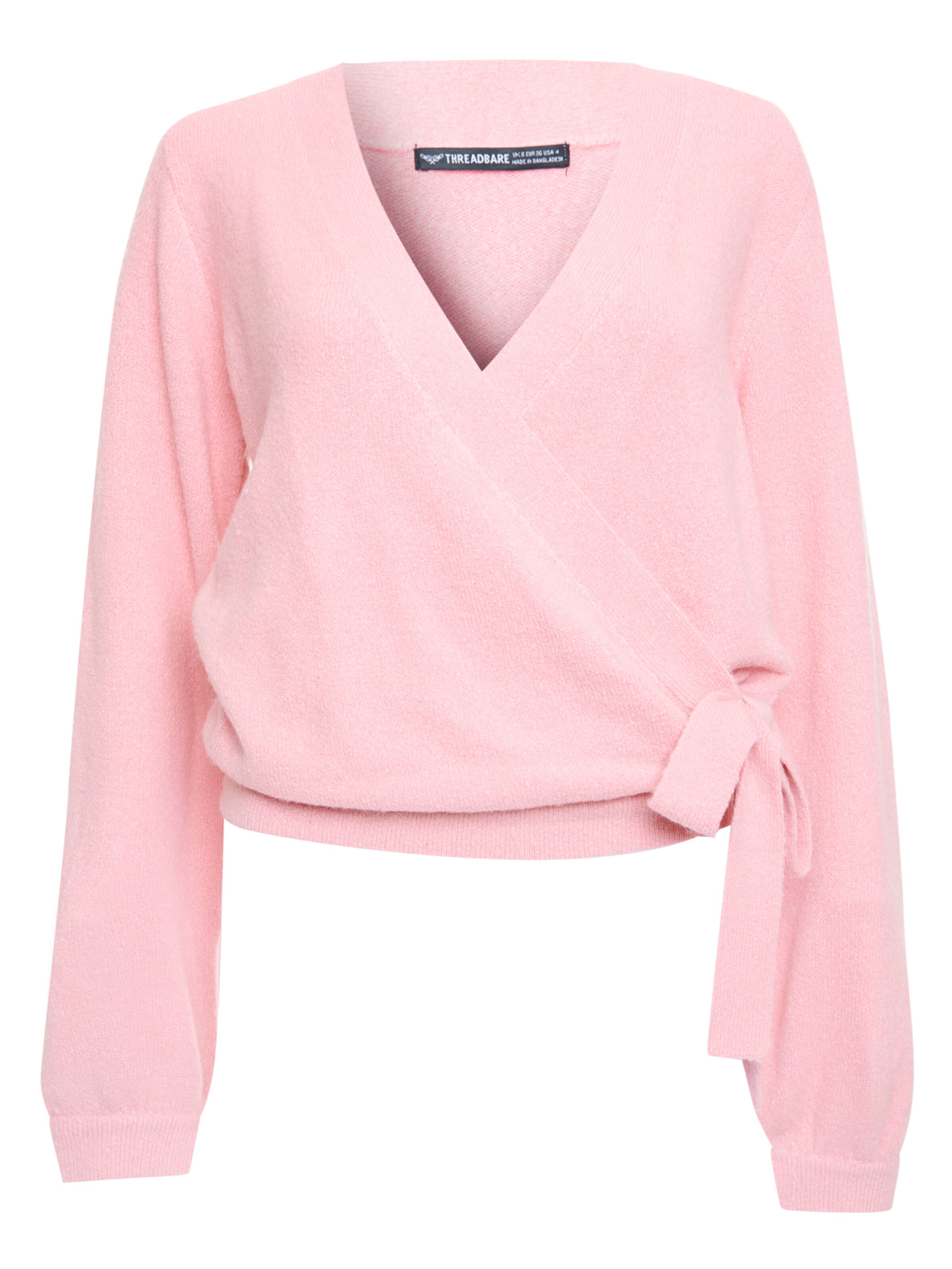 Threadbare Strickjacke 'Oregano' in Pink: Vorderseite