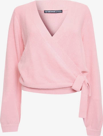 Threadbare Knit Cardigan 'Oregano' in Pink: front