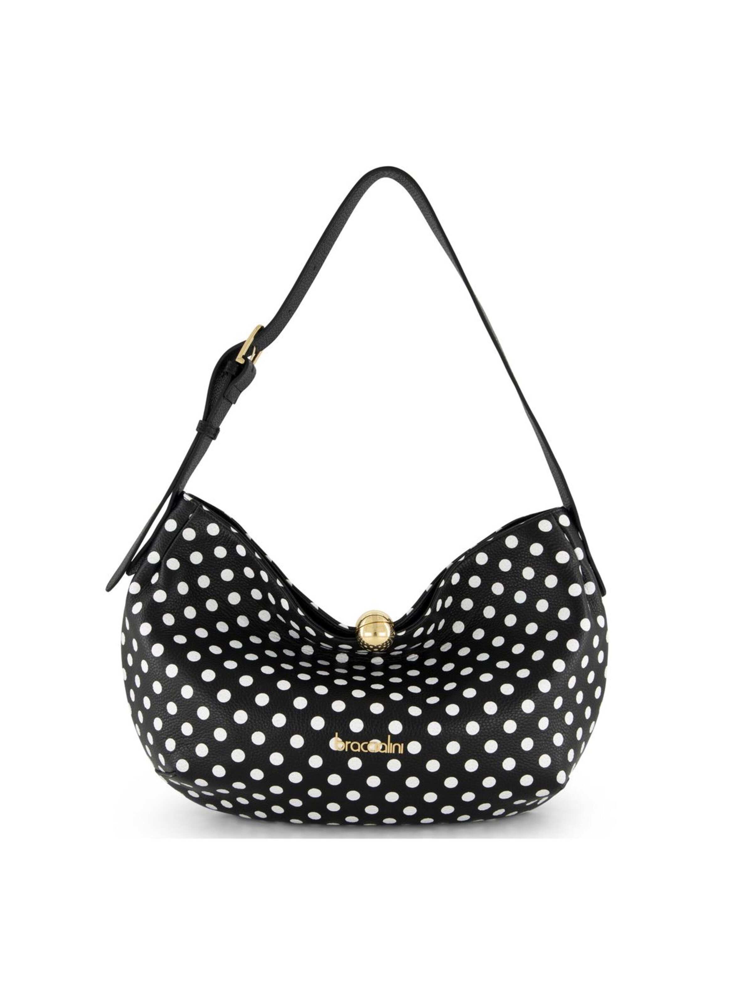 Borsa a spalla 'Ariel' di Braccialini in nero: frontale