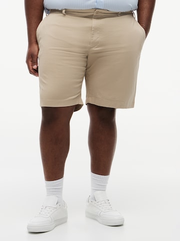 Regular Pantalon chino 'Denton' Tommy Hilfiger Big & Tall en beige : devant