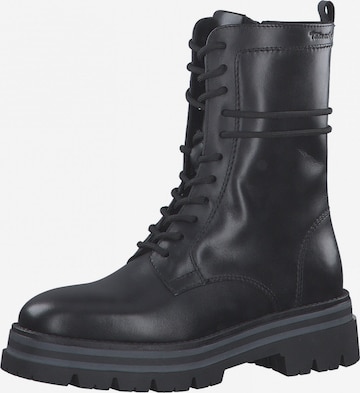 TAMARIS Lace-Up Ankle Boots in Black: front