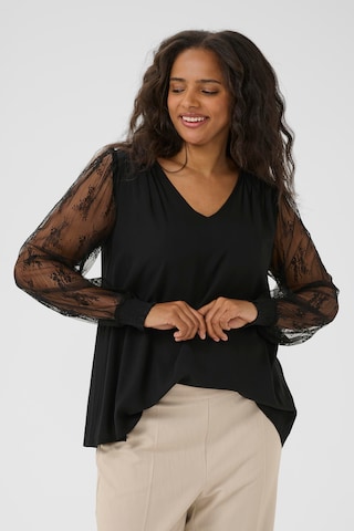KAFFE CURVE Bluse 'Freya' i sort: forside
