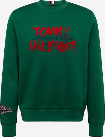 TOMMY HILFIGER Mikina – zelená: přední strana