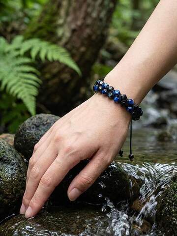 UNIQAL Armband 'BLAUES TIGERAUGE TURMALIN' in Gemengde kleuren