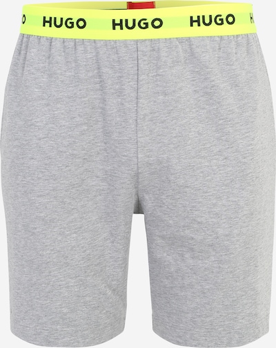 HUGO Pyjama court 'Linked' en jaune / gris chiné / citron vert / noir, Vue avec produit