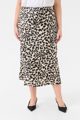 KAFFE CURVE Skirt 'Juna' in Beige: front