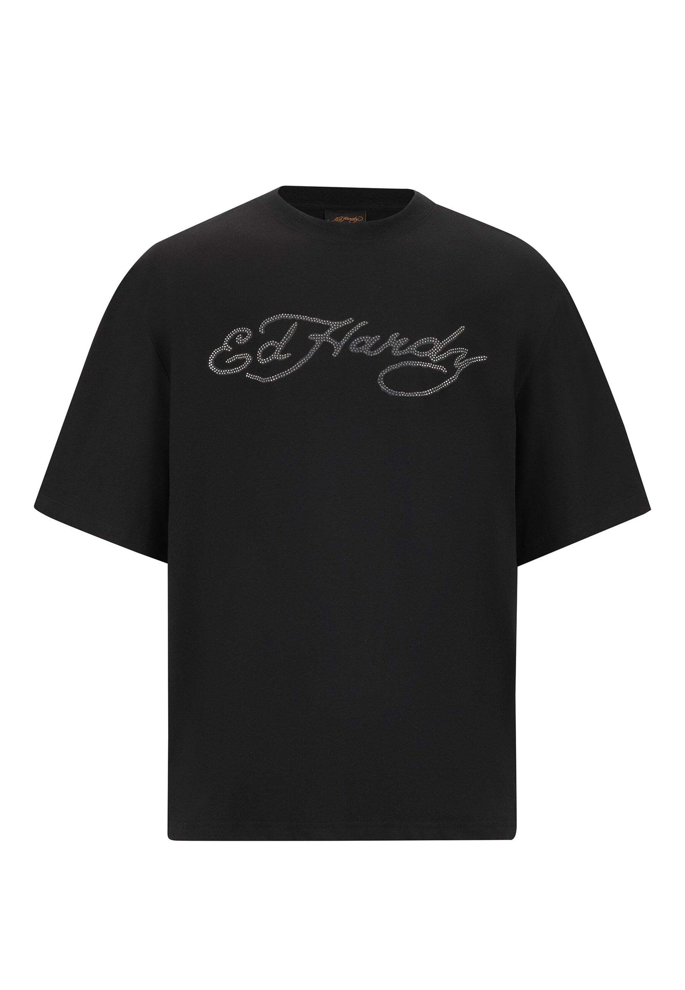 Ed Hardy Μπλουζάκι 'Skull Flame' σε S σε μοσχολέμονο / πορτοκαλί / μαύρο / λευκό, Άποψη προϊόντος