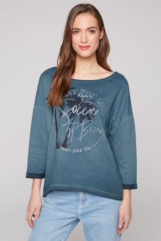 Soccx Sweatshirt mit 3/4-Arm und Artwork in Blau: predná strana