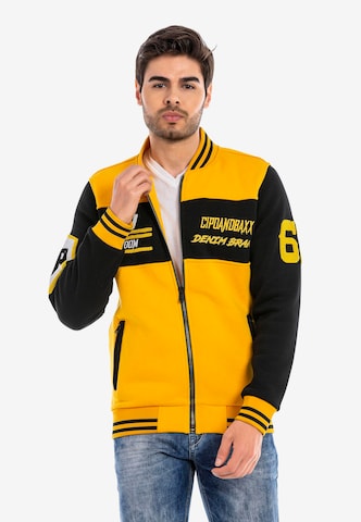 CIPO & BAXX Zip-Up Hoodie in Yellow: front