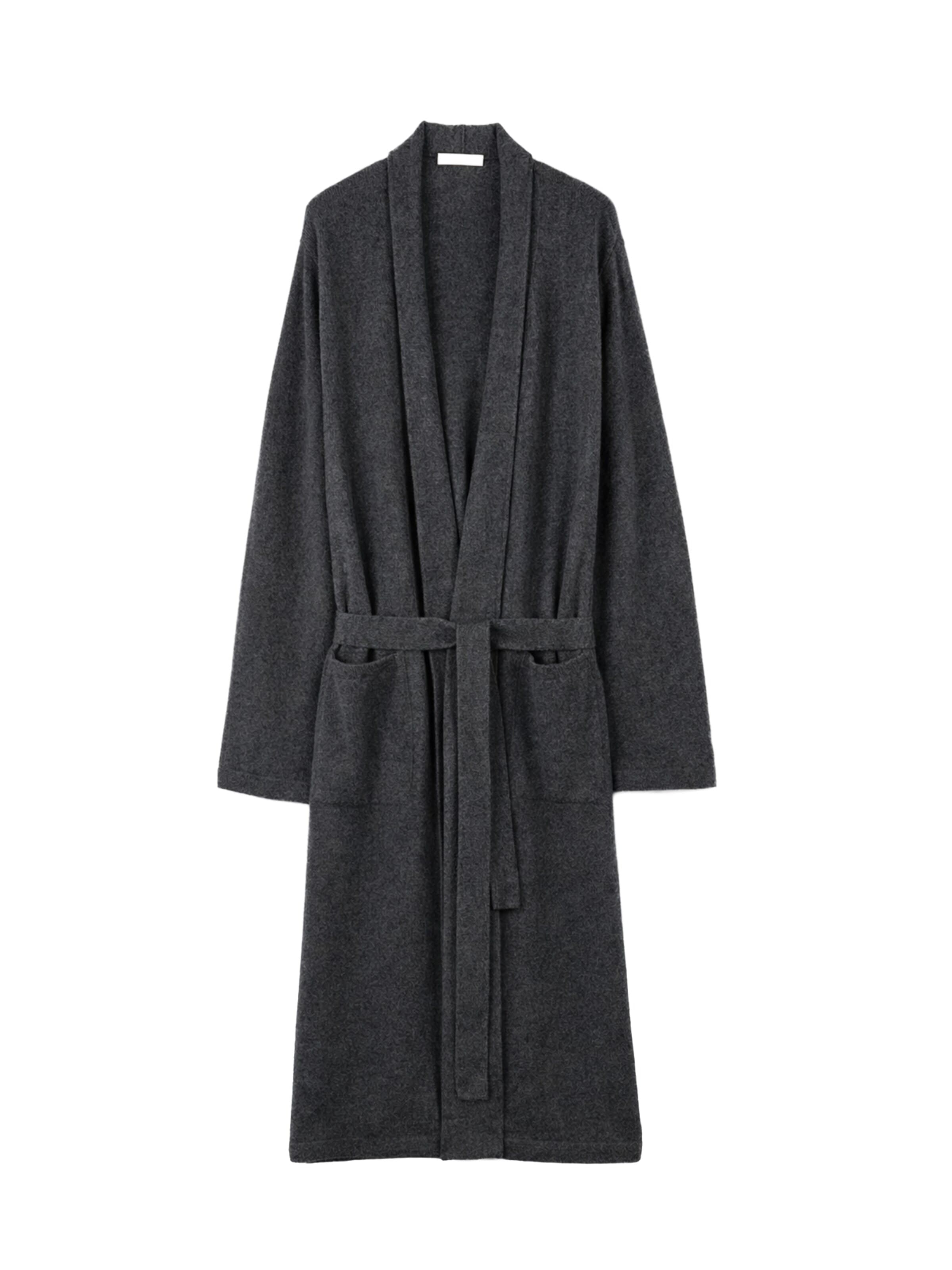 GOBI Cashmere Badrock lång 'Men's Cashmere Robe' i grå: framsida