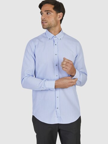 HECHTER PARIS Regular fit Zakelijk overhemd in Blauw: voorkant