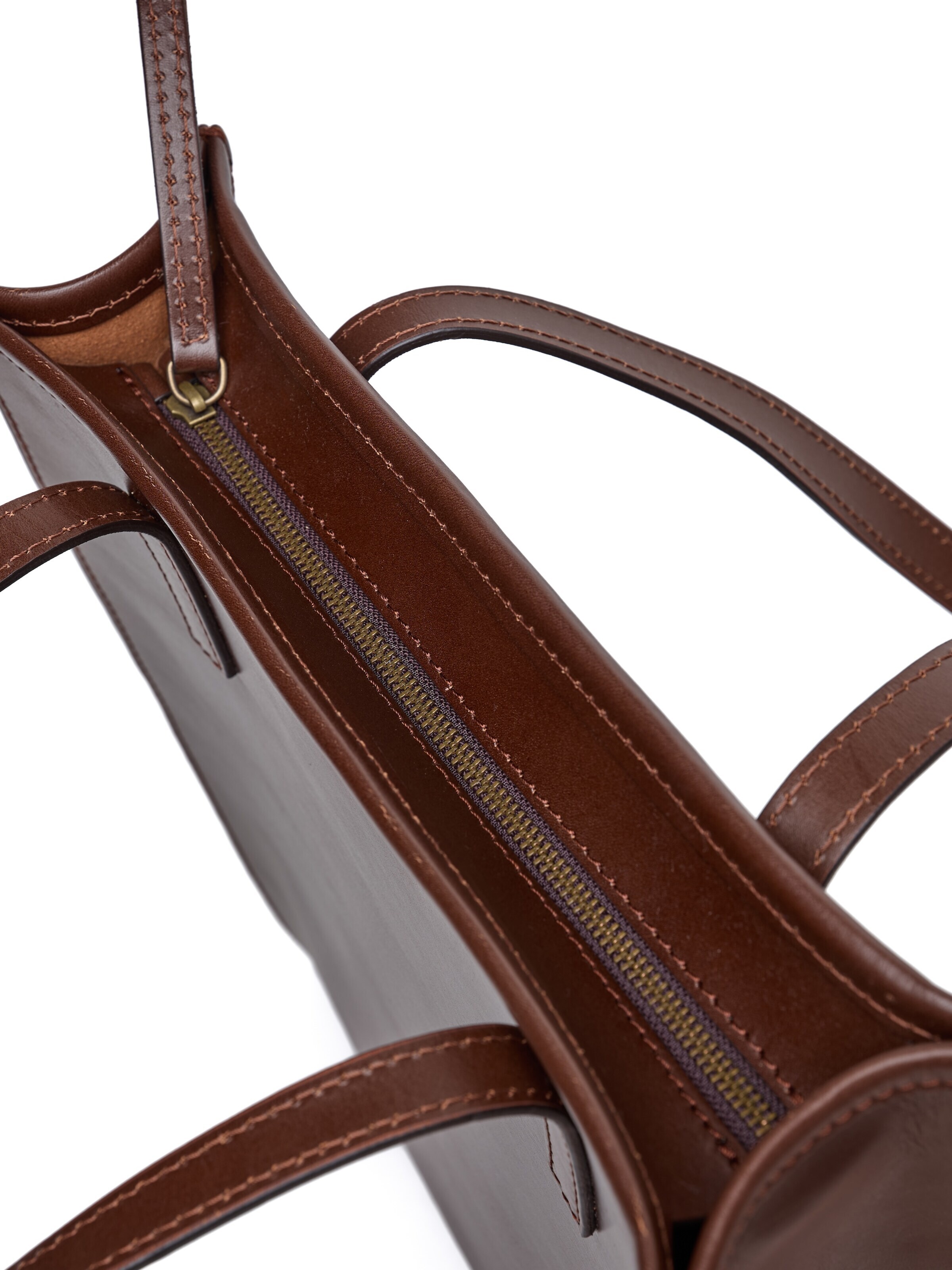 Shopper 'Leather Tote Dark Brown The Hamptons Collections' di THE DUST COMPANY in marrone