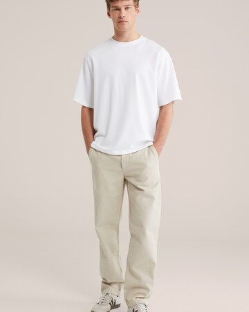T-Shirt 'Boxy' WE Fashion en blanc